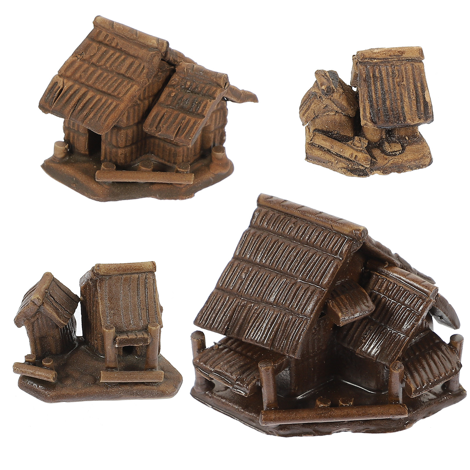Bonsai Garden And Cafe - 4Pcs Ceramic Tiny House Mini Landscape