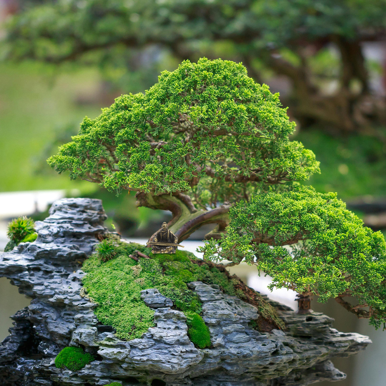 Bonsai Garden Layout - Copper Micro Landscape Ancient Chinese Figure