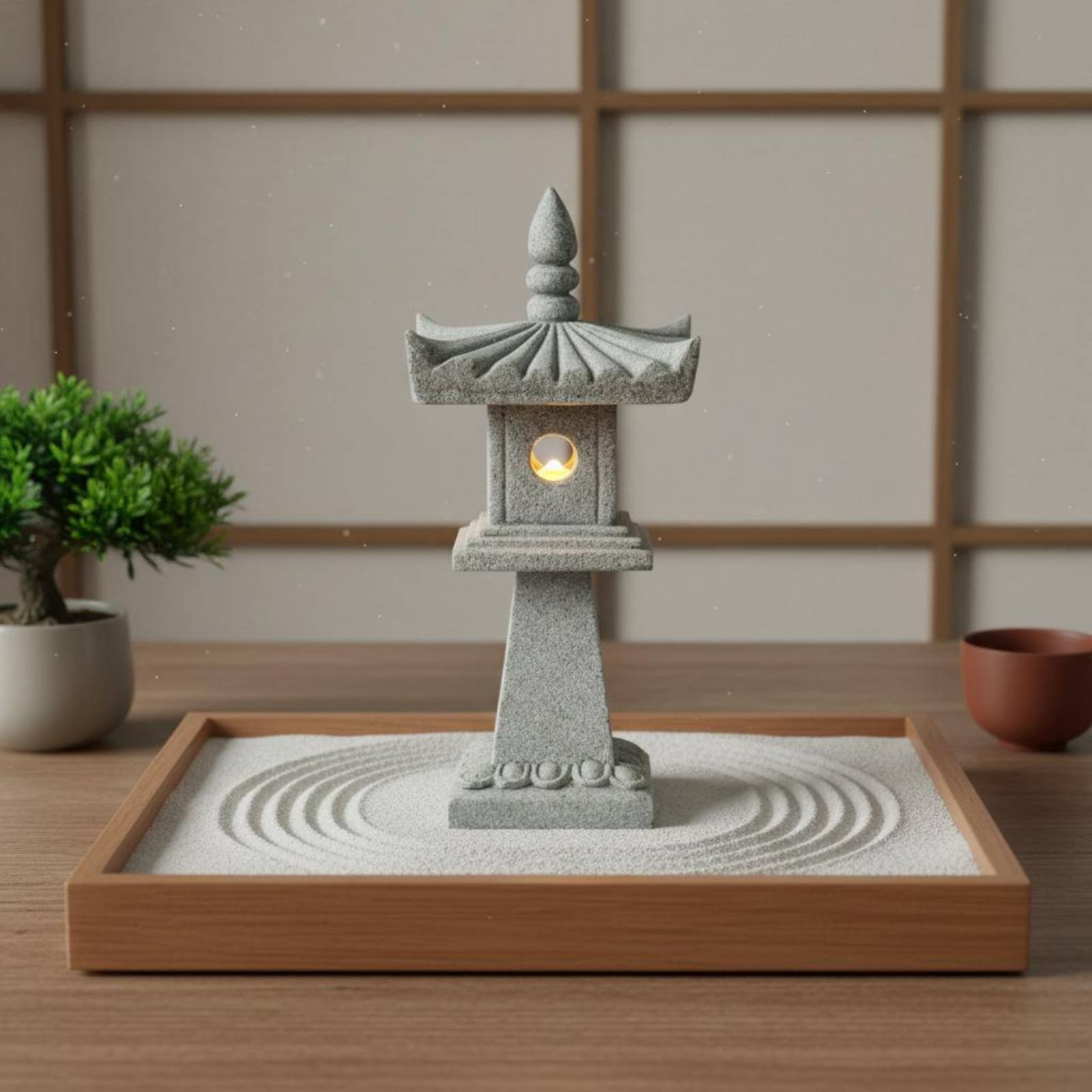 Miniature Stone Lantern Antiqu - Bonsai Garden Plants recensie en prijs