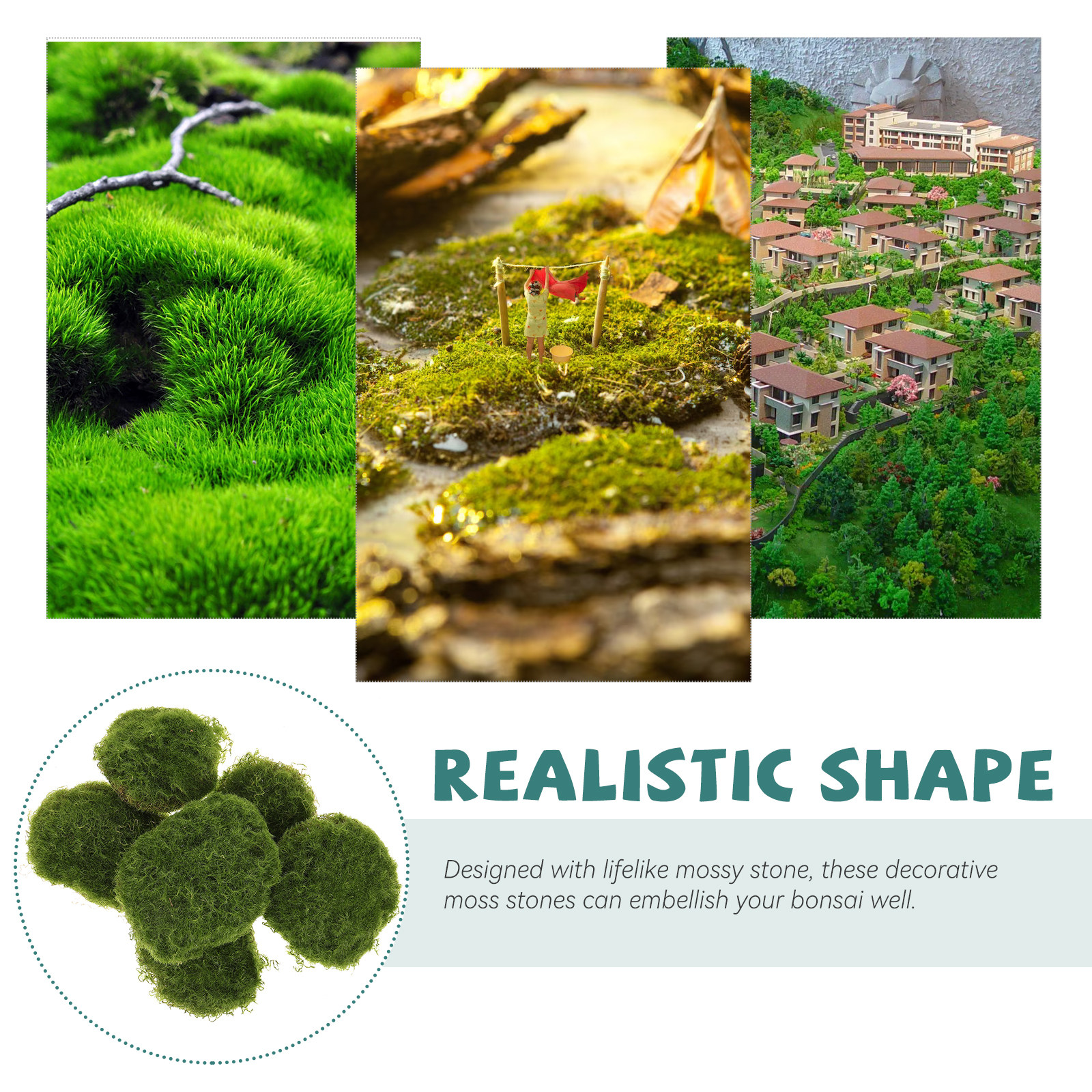 6Pcs Lifelike Artificial Moss  - Bonsai Garden Layout recensie en prijs