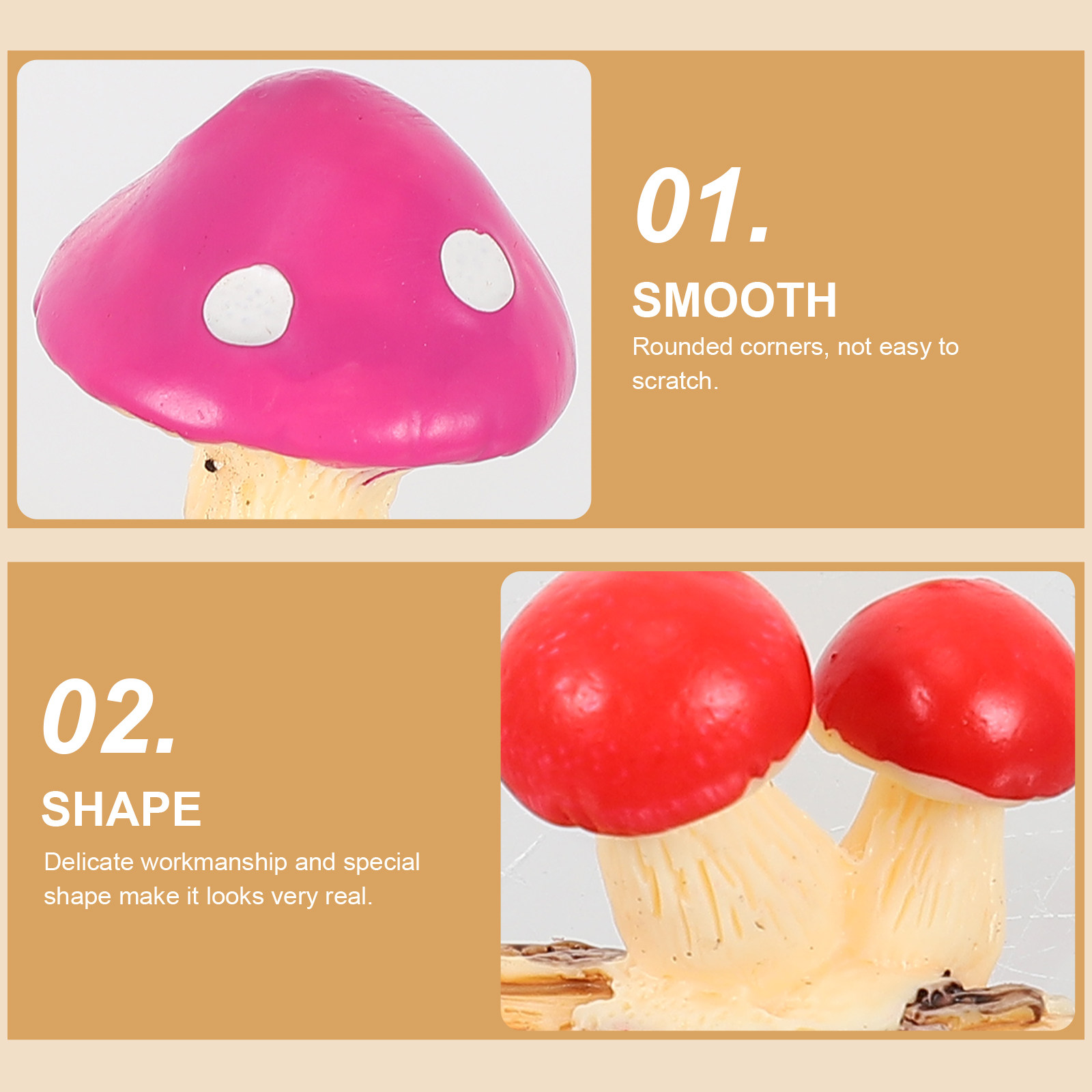 8Pcs Resin Miniature Mushroom  - Bonsai Garden Layout recensie en prijs