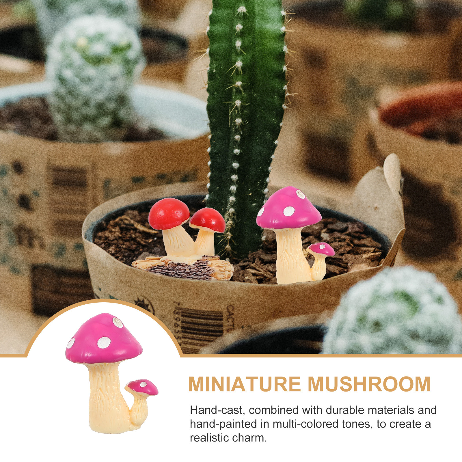 8Pcs Resin Miniature Mushroom  - Bonsai Garden Layout recensie en prijs