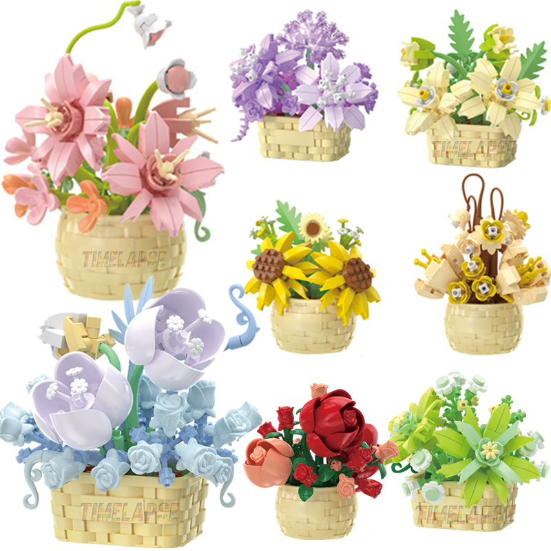 DIY MOC Potted Rose Sunflower  - Bonsai Garden Experts recensie en prijs