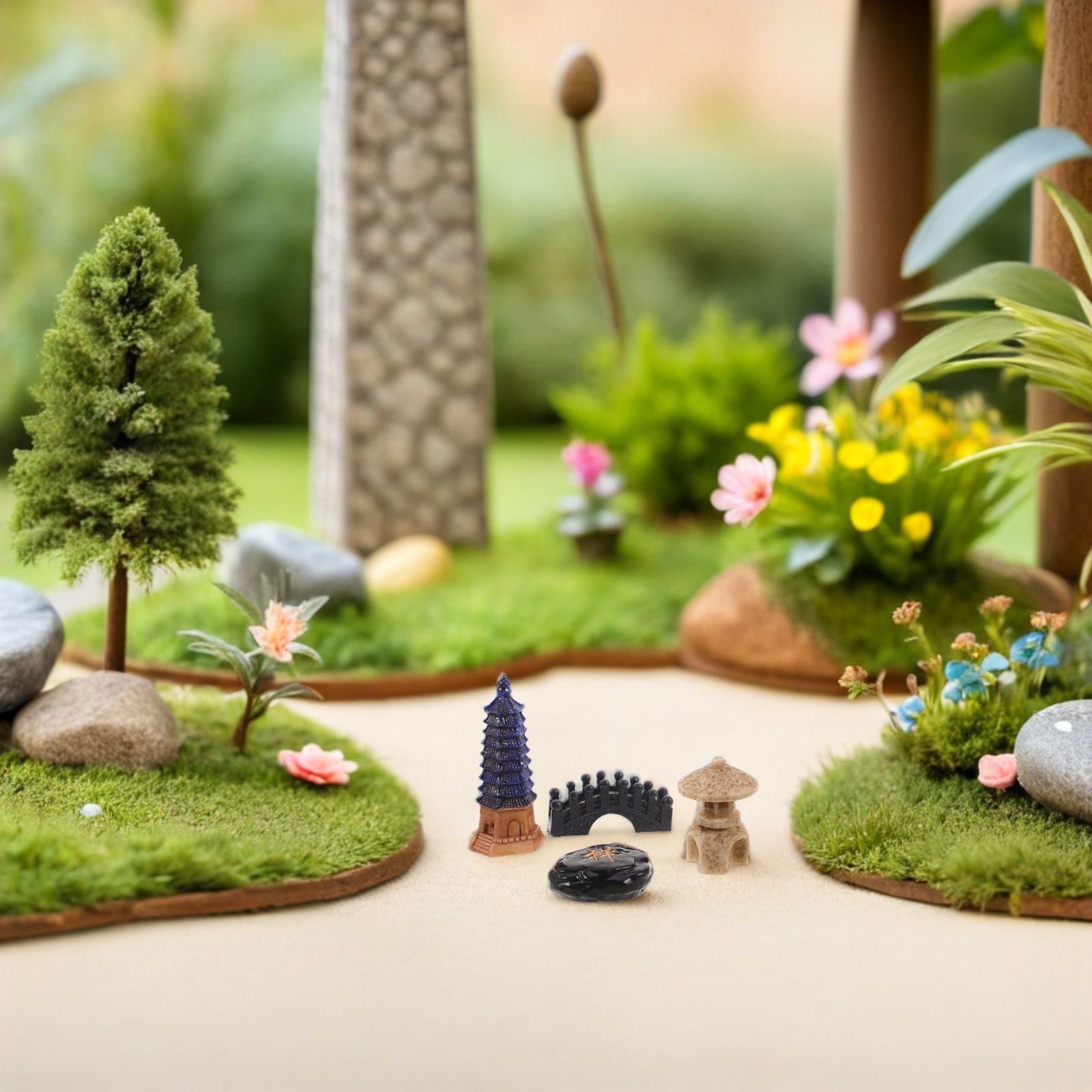 4Pcs Japanese Miniature Garden - Bonsai Zen Garden Set recensie en prijs