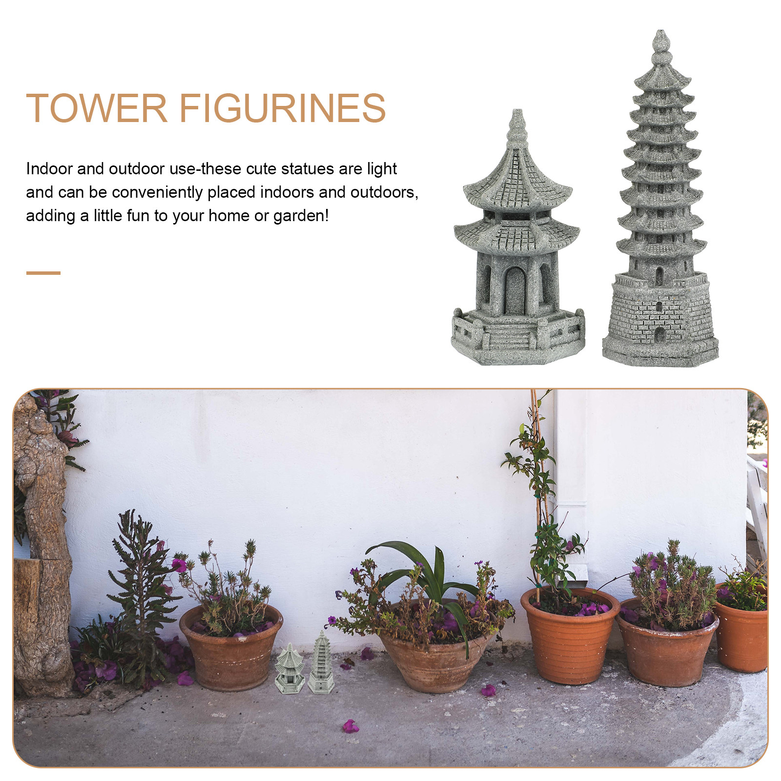 2Pcs Realistic Miniature Tower - Bonsai Garden And Cafe recensie en prijs